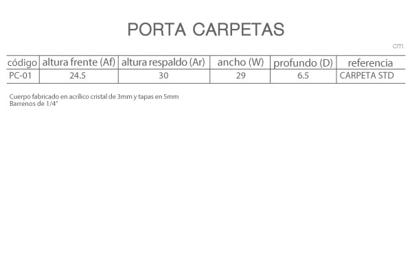 medidas Porta Carpetas