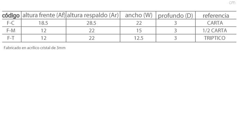 medidas Folleteros