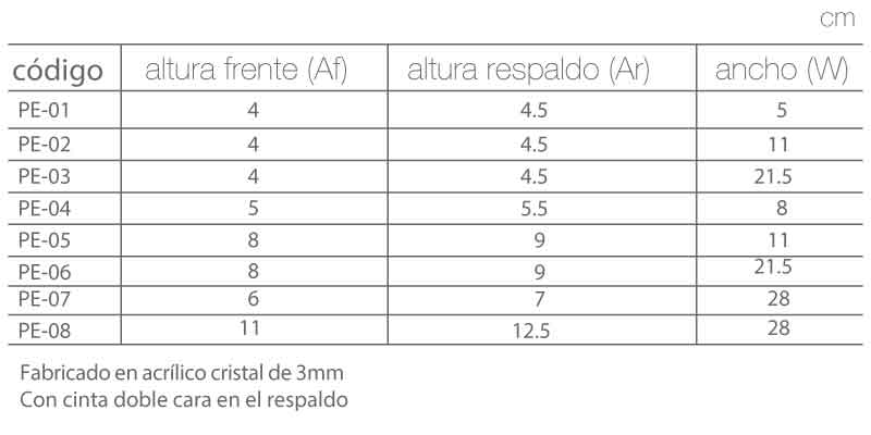 medidas Porta etiqueta