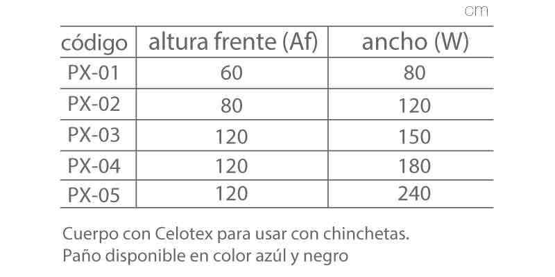 medidas Pizarrones chinchetas