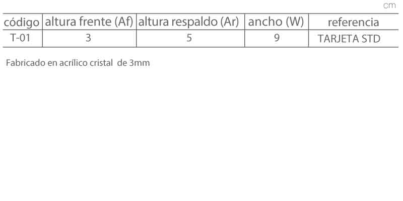 medidas Tarjetero