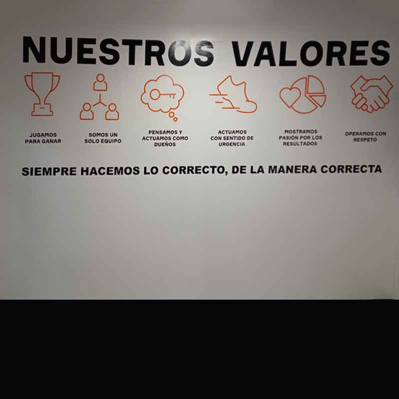 Rotulado en muros interiores