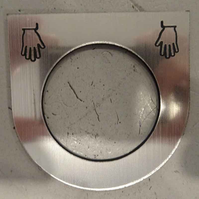 Botón de maquinaria  grabado laser