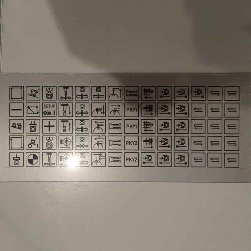 Botonera de maquinaria grabado laser