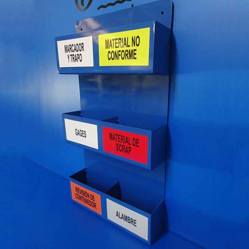 Tarjetero metálico para mesa de trabajo